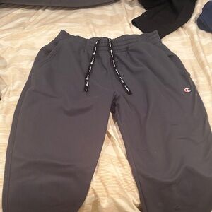 Champion Kids Gray Jogger Sweatpants with Logo Drawstring